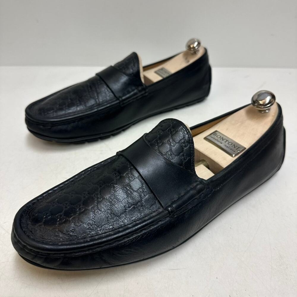 GUC Gucci Microguccissima Leather GG Loafers Drivers Made in Italy UK 9.5 US 10 - Picture 5 of 13